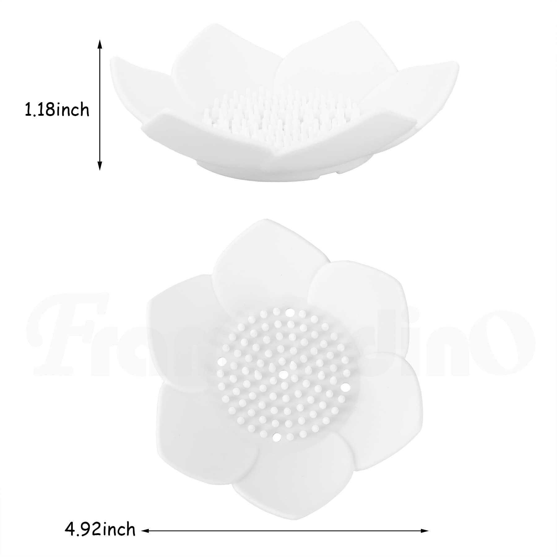 Framendino, 4 Pack Silicone Soap Dishes, Flexible Non-Slip Floral Shaped Design Self-Draining Sponge Bar Soap Holder Flower Shap
