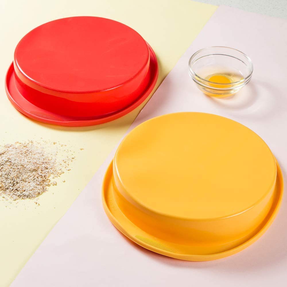 Webake 9 Inch Round Cake Pan Silicone Cake Mold Layer Cake Baking Pan Set Of 2 For Brownie,Cake,Bread,Pie And Lasagna