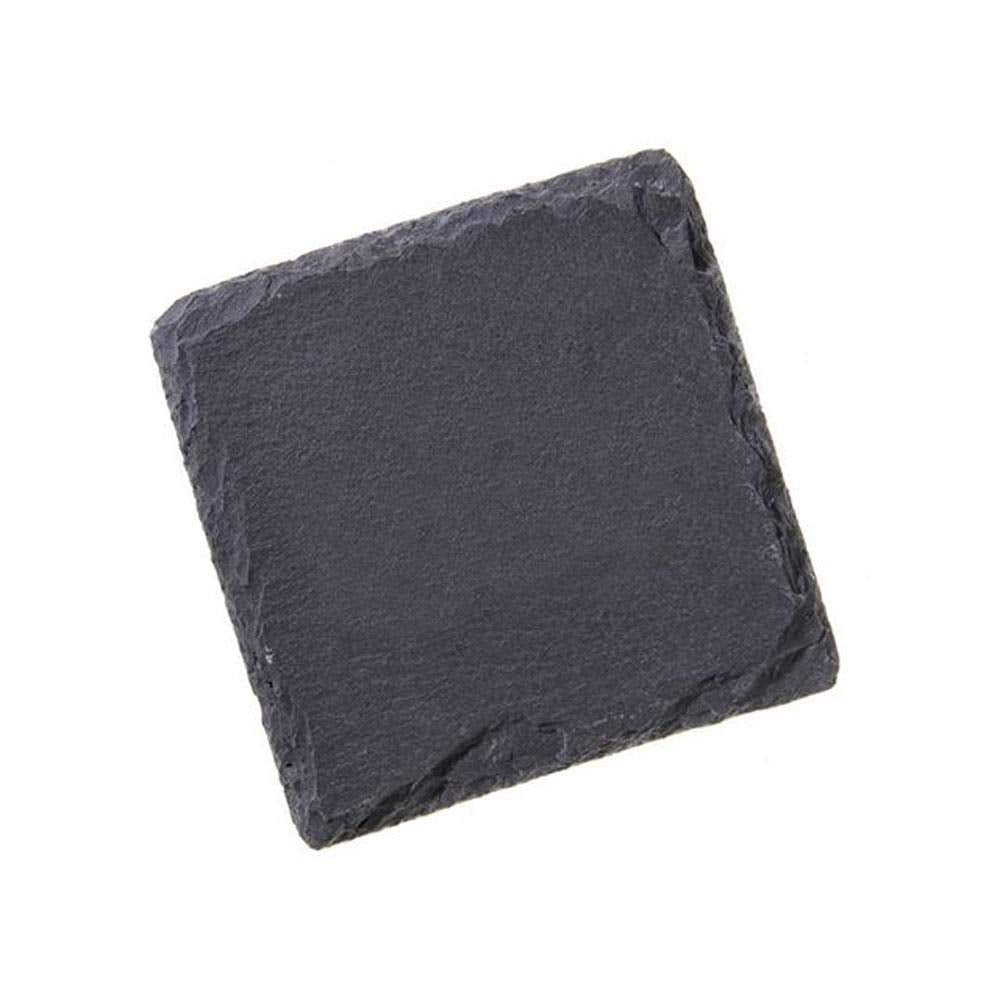 12 Pack 4 x 4 Inch Gorgeous Black Slate Stone Coasters Bulk Square Slate for Drink Bar Kitchen Home  Handmade Natural Rough Edge  Set of 12