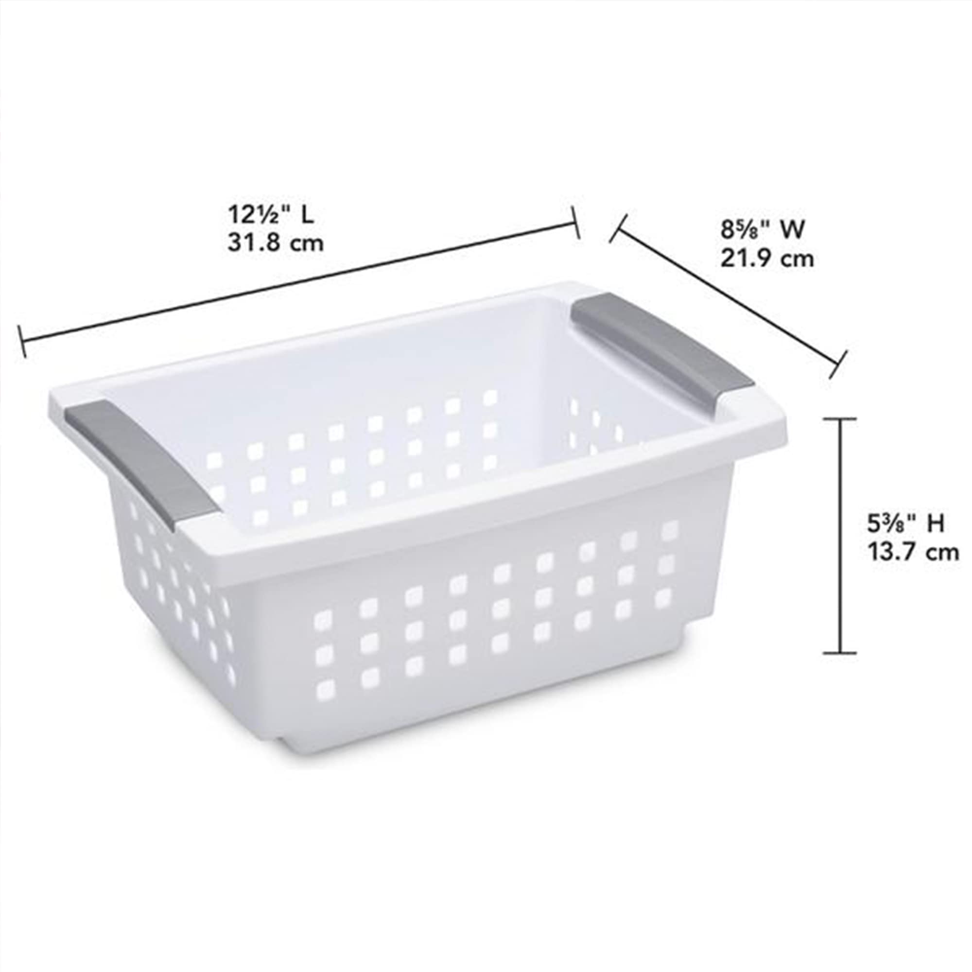 Sterilite Stackable Storage Bin And Organization Basket With Flip Down Accent Rails For Home And Household Organization, Small,