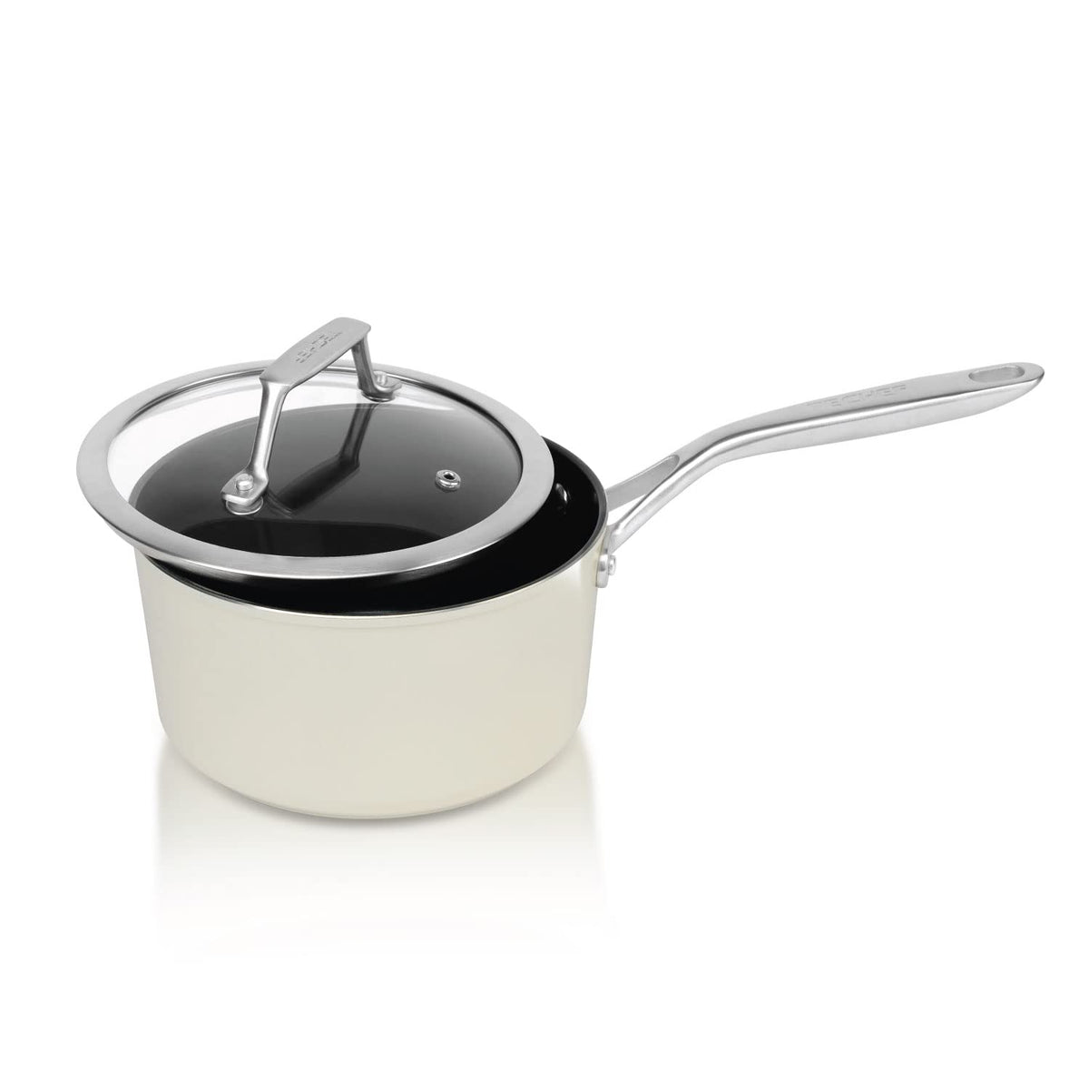 Valencera By Techef, 2-Quart Ceramic Nonstick Saucepan With Glass Lid, Nontoxic - Nontoxic - Free Of Pfas, Pfoa, Ptfe (Saucepan
