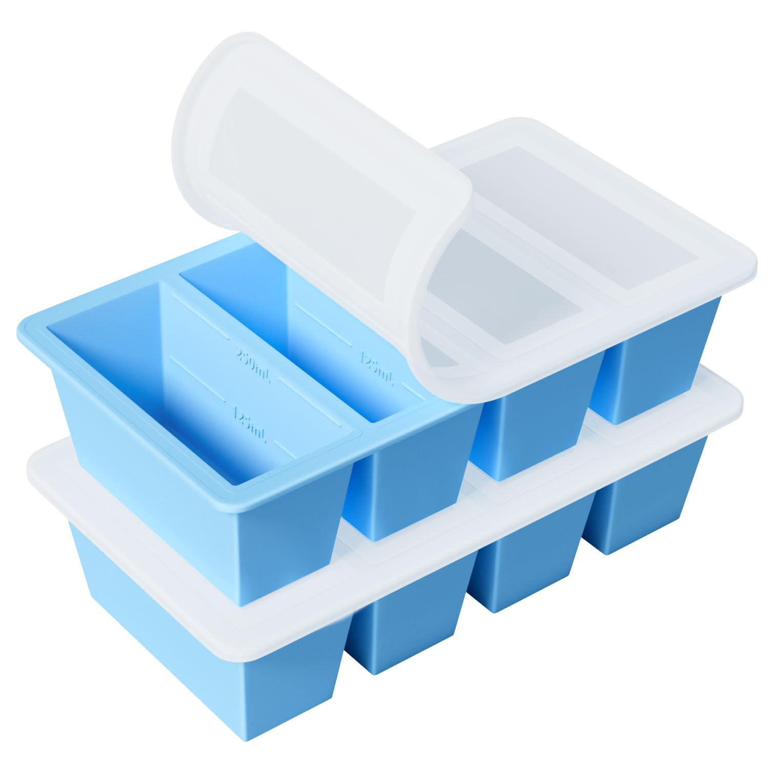 Ggow Silicone Freezer Tray For Soup Cube: Silicone Freezing Tray For Broth Sauce Storage - Freeze 125Ml 250Ml Souped Portion