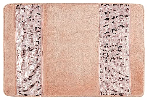 Zahari Home Sinatra Bathroom Rug Classic Bath Rug Stylish Bling Bath Mat, Size 32'' X 21'', Blush