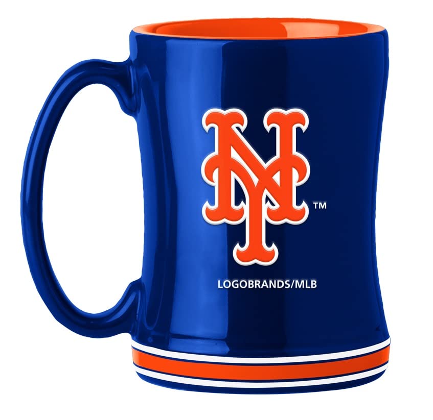 Mlb New York Mets Sculpted Relief Mug, 14-Ounce