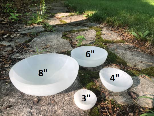 CrystalsAhoy Huge 7-8 Selenite Charging Bowl, Large Selenite Bowl, Charge All Your Crystals And Tumbles