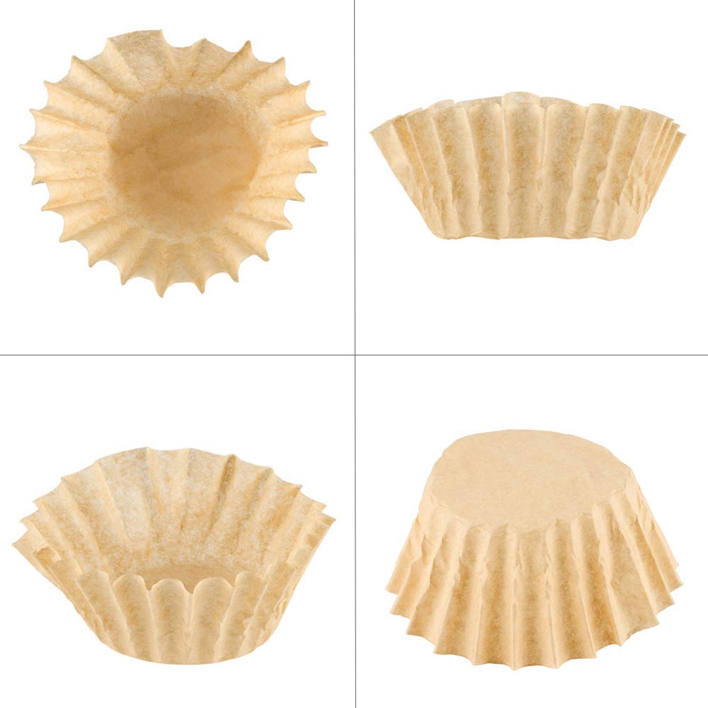 Natural Unbleached Brown Biodegradable Extra Large Coffee Filters 10  12  13  14  15 Cup Basket for Commercial  Home Coffee Maker Extra High Extra Wide  Anti ground  9.75 '' Flattened Diameter (500 Pcs)