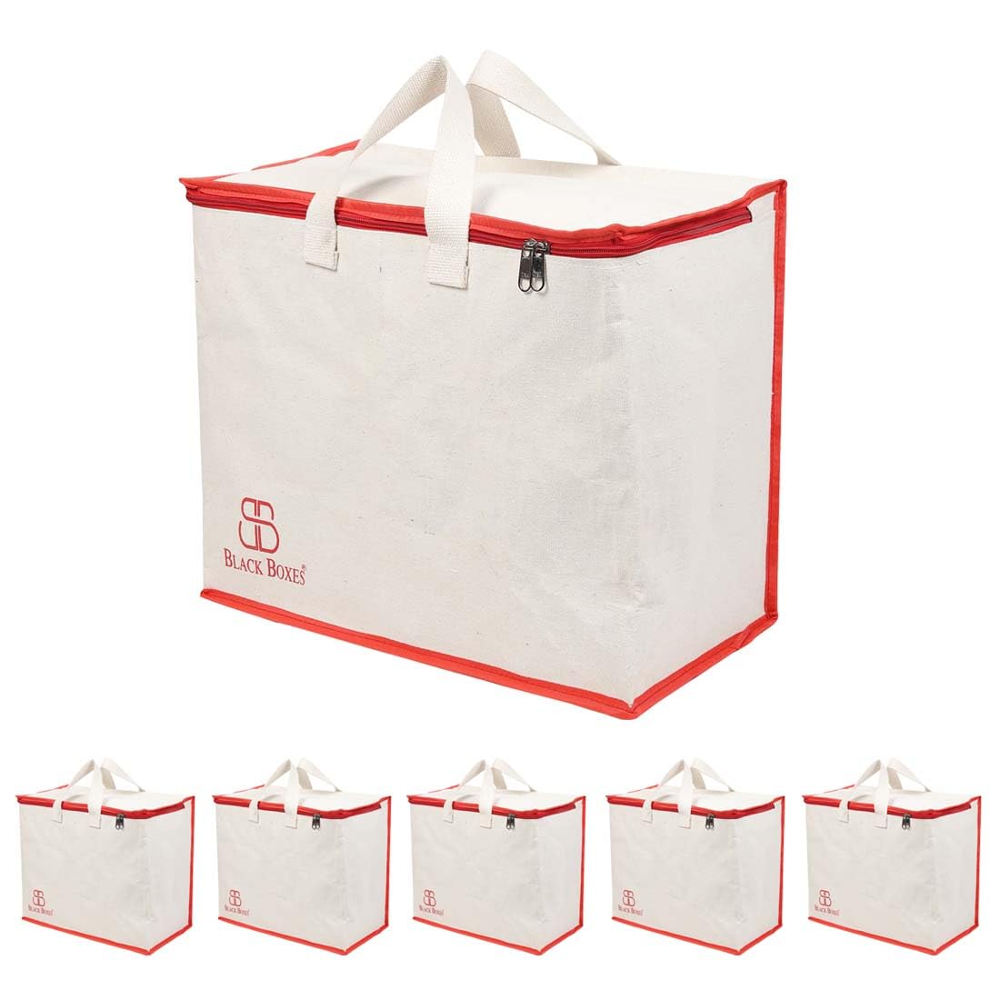Blackboxes Canvas Reinforced Cotton Handles With Multipurpose Clothes Storage Organizer For Grocery Vegetable Shopping And Cover