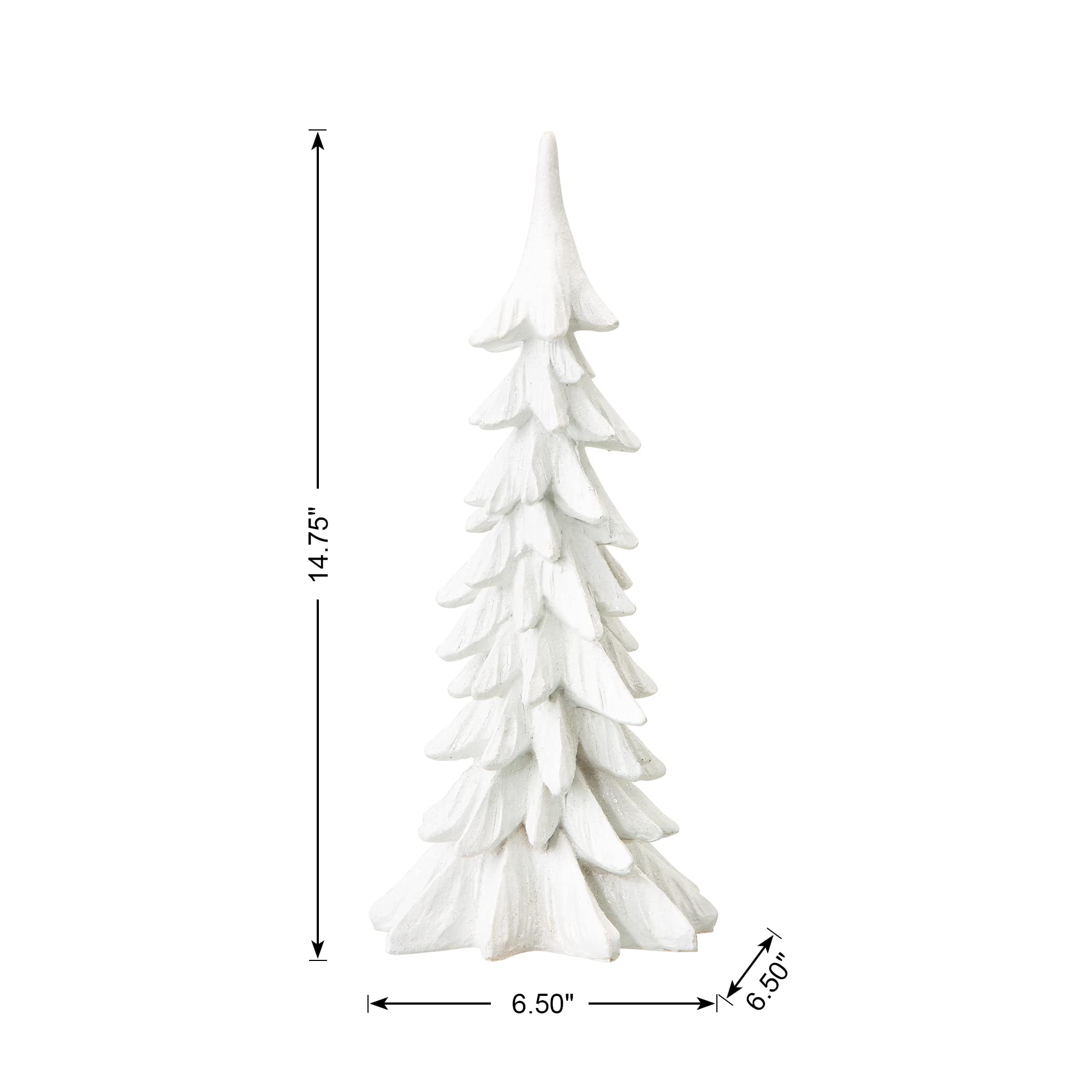 Glitzhome 14.75 H Resin Mini Table Tree, Artificial Christmas Trees for Home Standing Ornaments Party Desktop Decoration