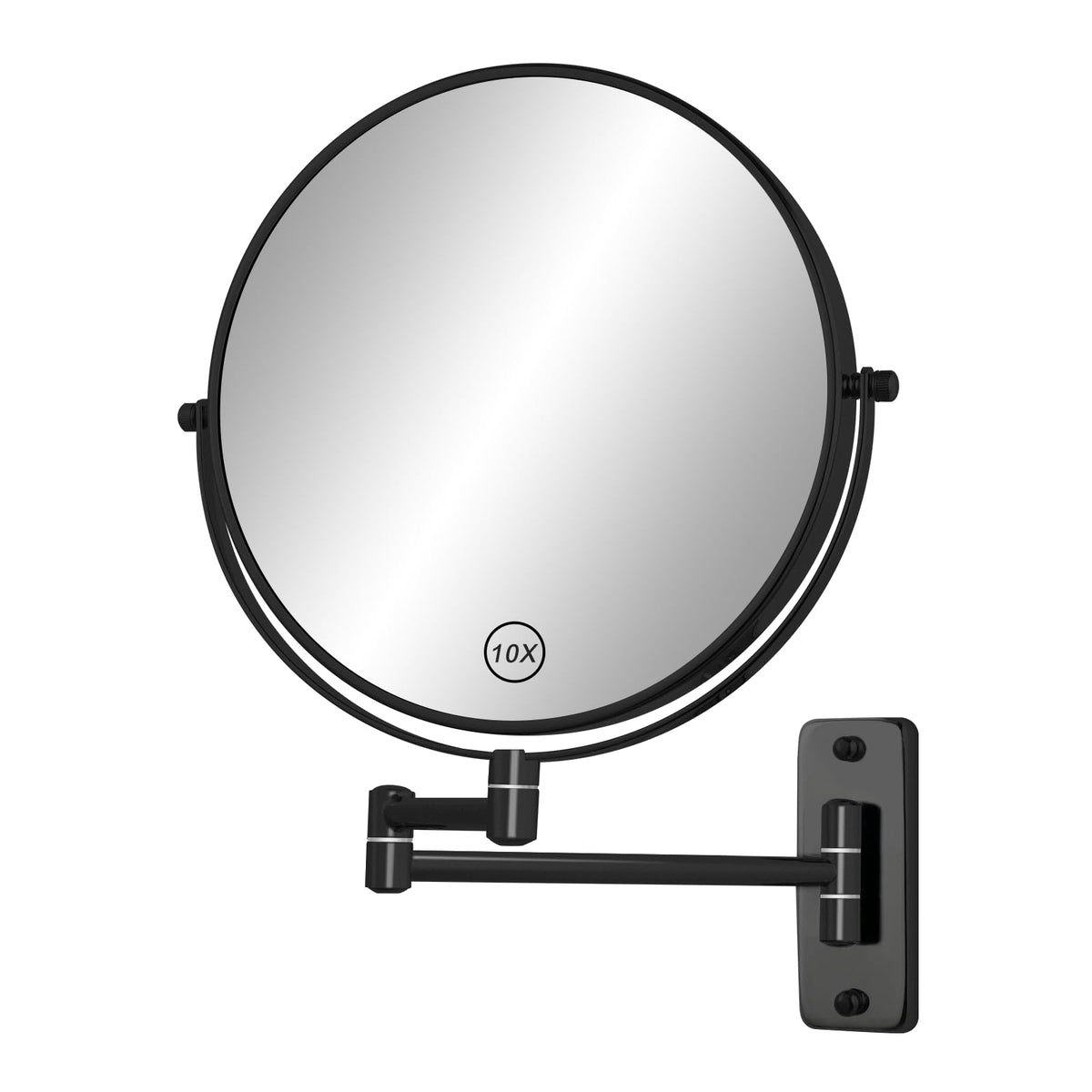 Ffowcye 8'' Wall Mounted Magnifying Makeup Mirror, 1X/10X Double-Sided Shaving Mirror, 360 Swivel Mirror Wall Mount, Extendable