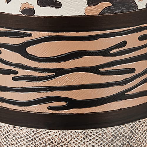 Popular Bath Jezella Collection Animal Print Trash Can, Multicolor, Resin Material, Open-Top, 9'' X 6'' X 9.5''