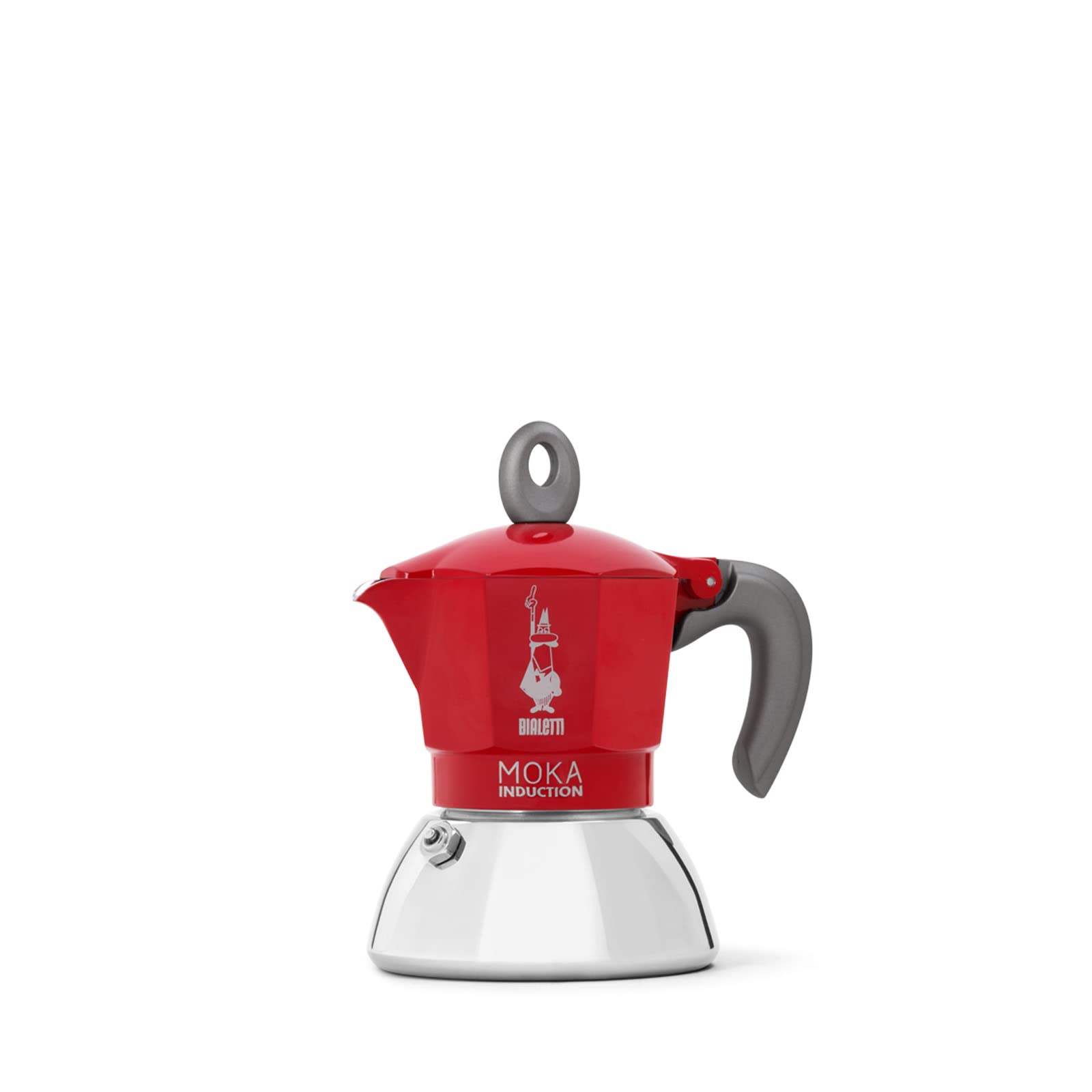 Bialetti - Moka Induction, Moka Pot, Suitable For All Types Of Hobs, 2 Cups Espresso (2.8 Oz), Red