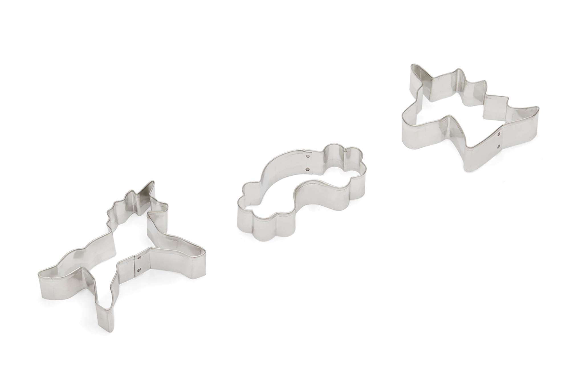 Fox Run Unicorn And Rainbow Cookie Cutters, Set Of 3, Stainless Steel