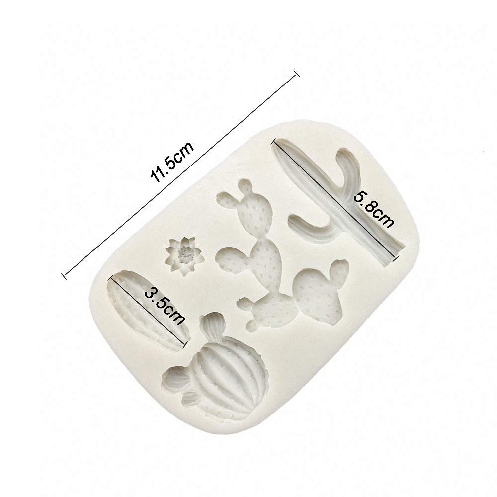 5-Cavity Cactus Silicone Fondant Mold Cacti Sugarcraft Chocolate Candy Mold Cupcake Cake Decorating Tools Polymer Clay Mold