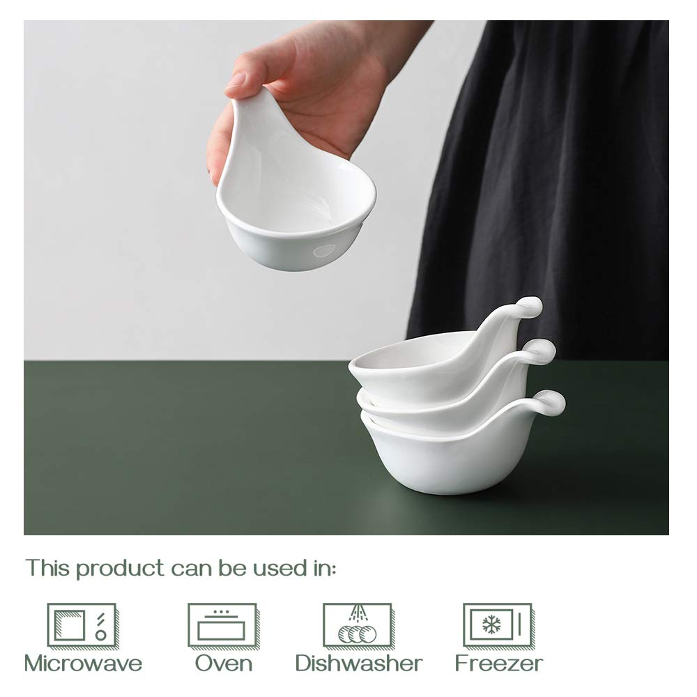 Dowan Soy Sauce Dish, Charcuterie Bowls, 3 Oz Dipping Bowls With Handles, Small Bowls For Side Dish, Dipping, Serving, Spice, Sa