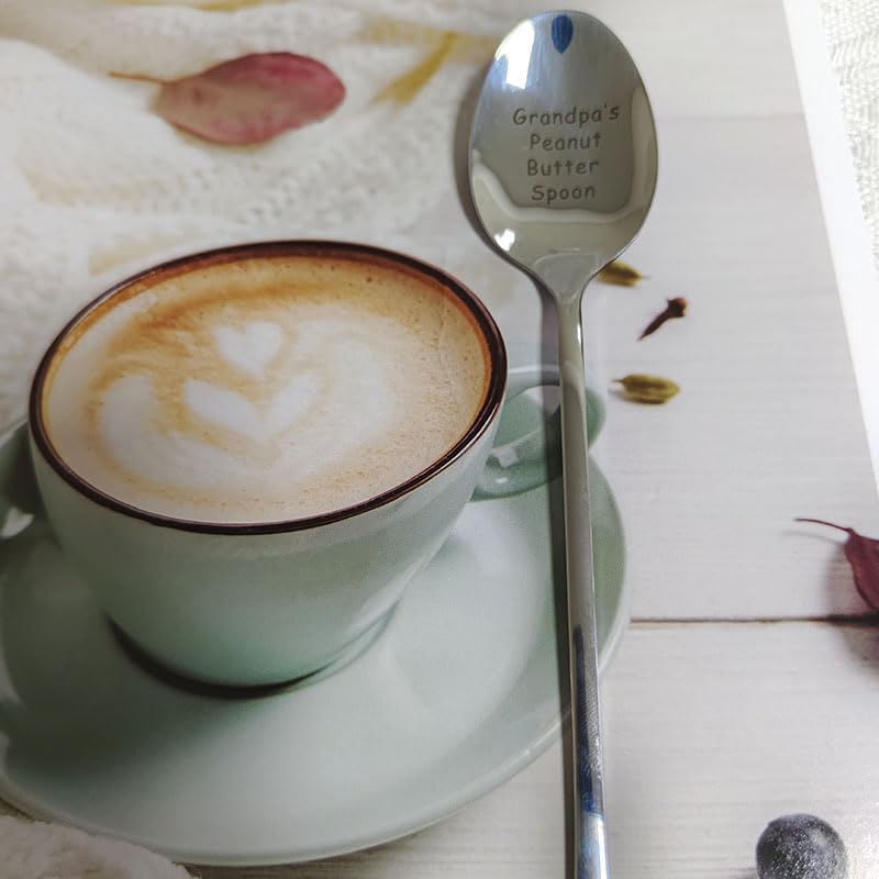 Gifts Spoons For Grandpa From Granddaughter Grandson Grandpa'S Peanut Butter Spoon For Grandfather Peanut Butter Lovers Gift For