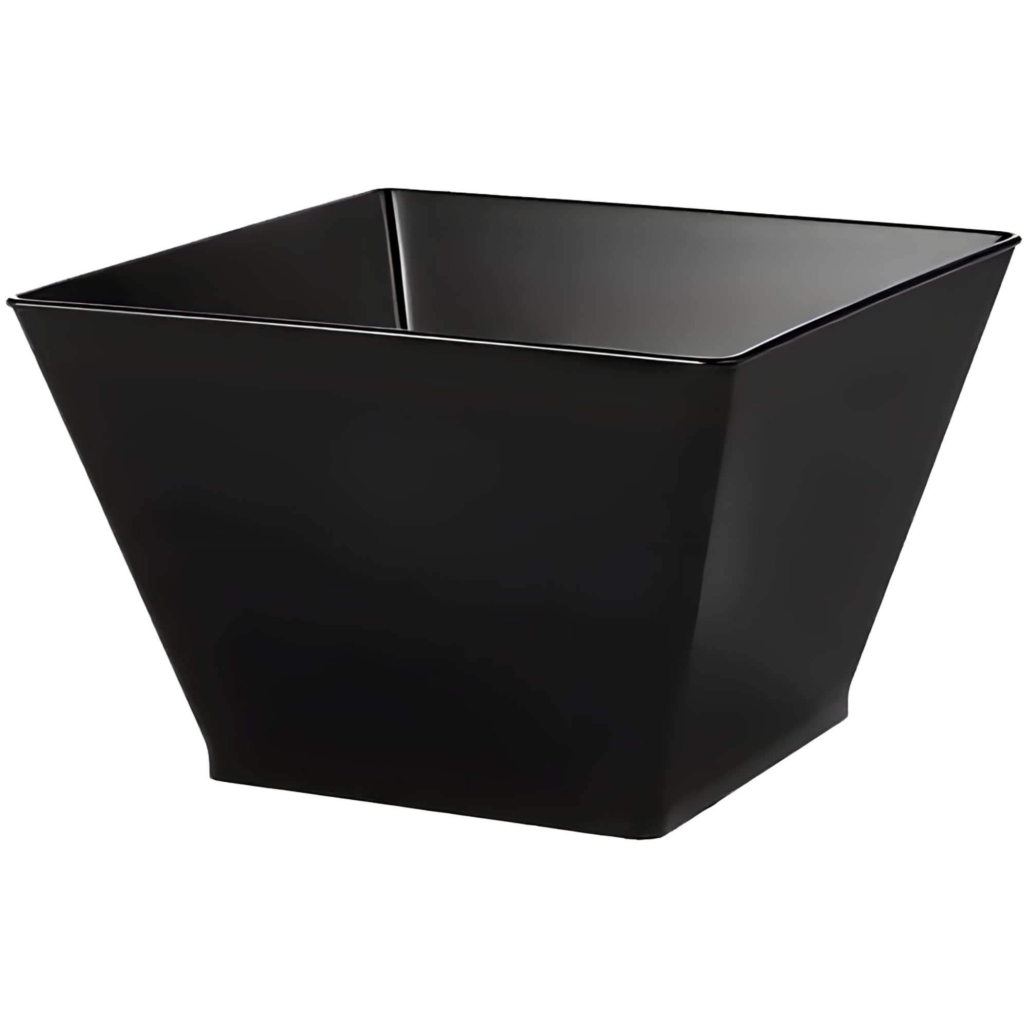 Lillian Tablesettings Plastic 8 oz  Black Rectangles Servingware  Pack of 20 Party Bowls  3.5 x 3.5 x 7.5 inches
