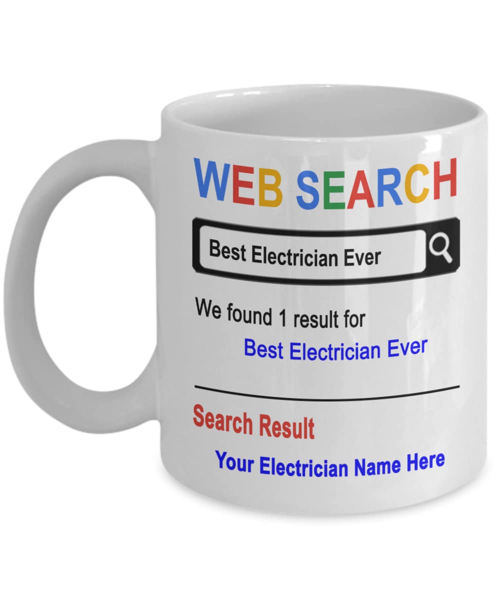SpreadPassion Personalized Mug, Best Electrician Ever, Gift for Electrician, Birthday Christmas Basket Gift idea, Custom Electri