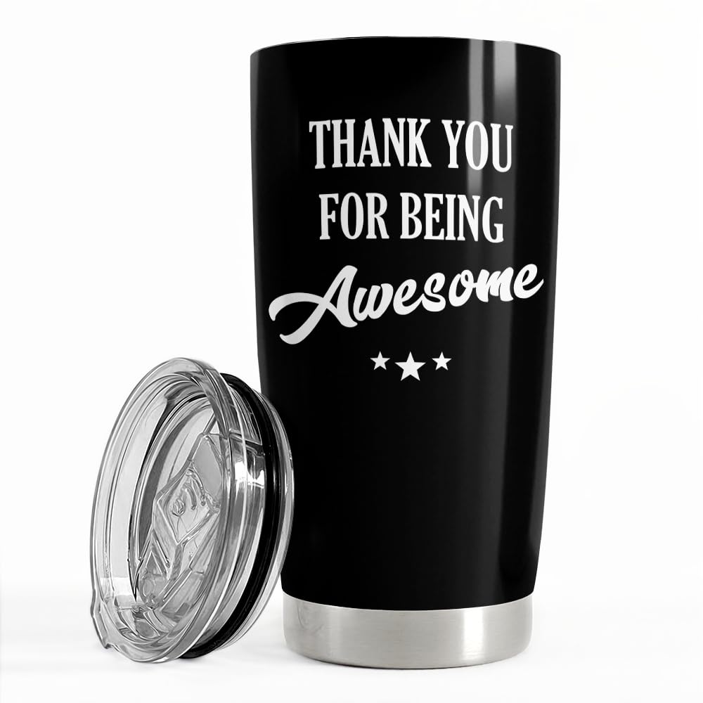 Sandjest Thank You For Being Awesome Tumbler Gift Set - Birthday, Christmas, Appreciation Inspirational Gifts For Women, Men, Co