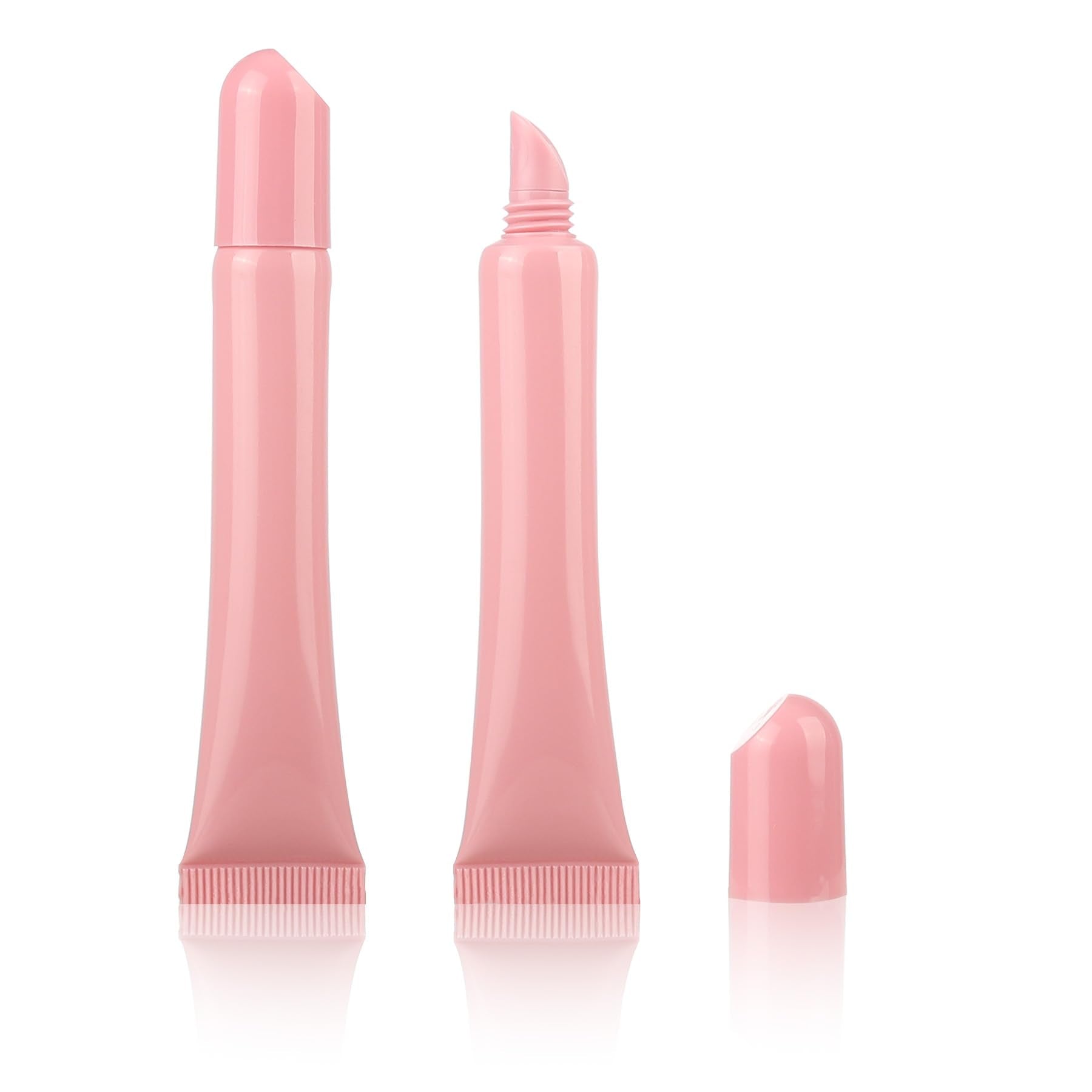 COSIDEA 50pcs Empty 10ml 0.33oz Solid pink Squeeze lip gloss tubes soft lipgloss containers for refill lip oil