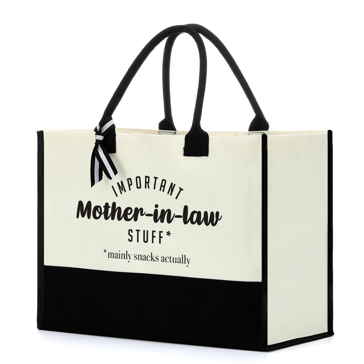 Canvas Tote Bag - Mother in Law Gifts from Daughter in Law - Reusable Grocery & Beach Bag for Women - Wedding Party, Birthday, C