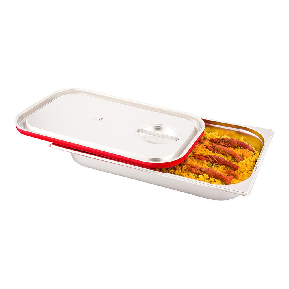 Restaurantware Lid Only: Met Lux Full Size Steam Table Pan Lid 1 Travel Hotel Pan Lid - Built-In Leakproof Silicone Seal Stainle