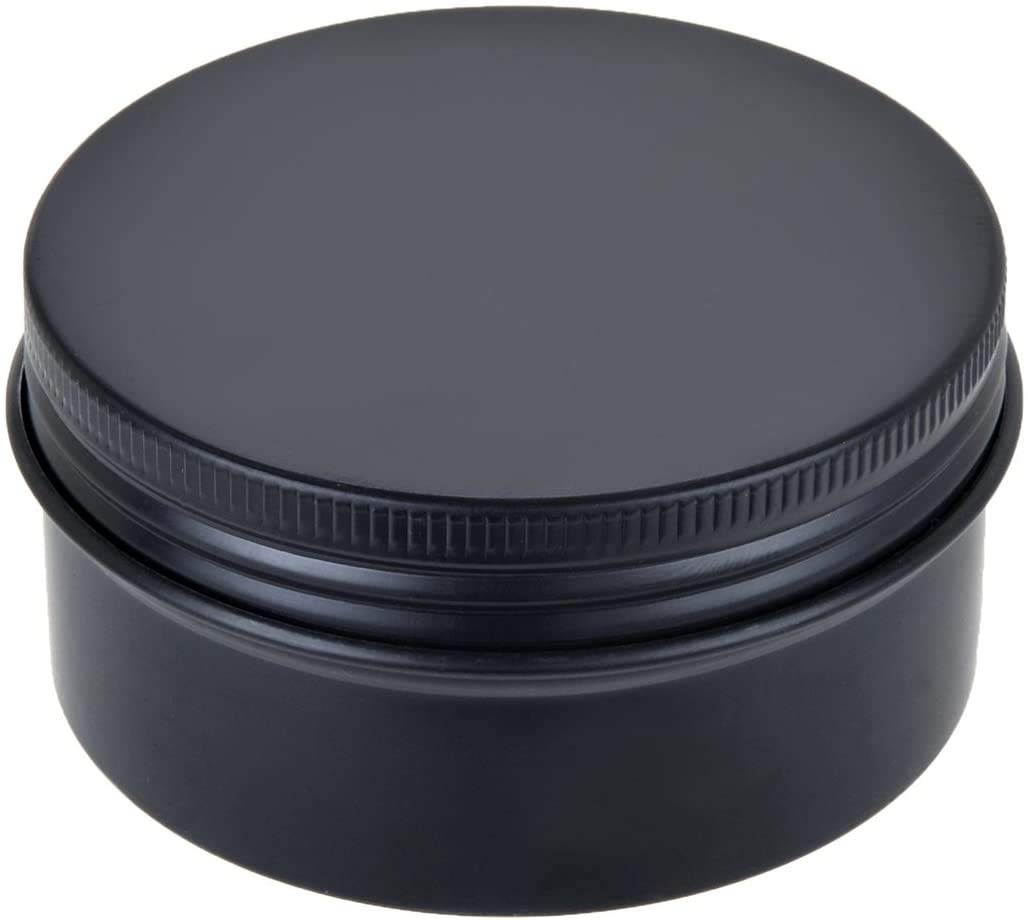Healthcom 12 Packs 3 Oz Empty Jars 90Ml Black Round Aluminum Tin Cans Screw Top Metal Steel Tins Lip Balm Tins Box Cosmetic Cont