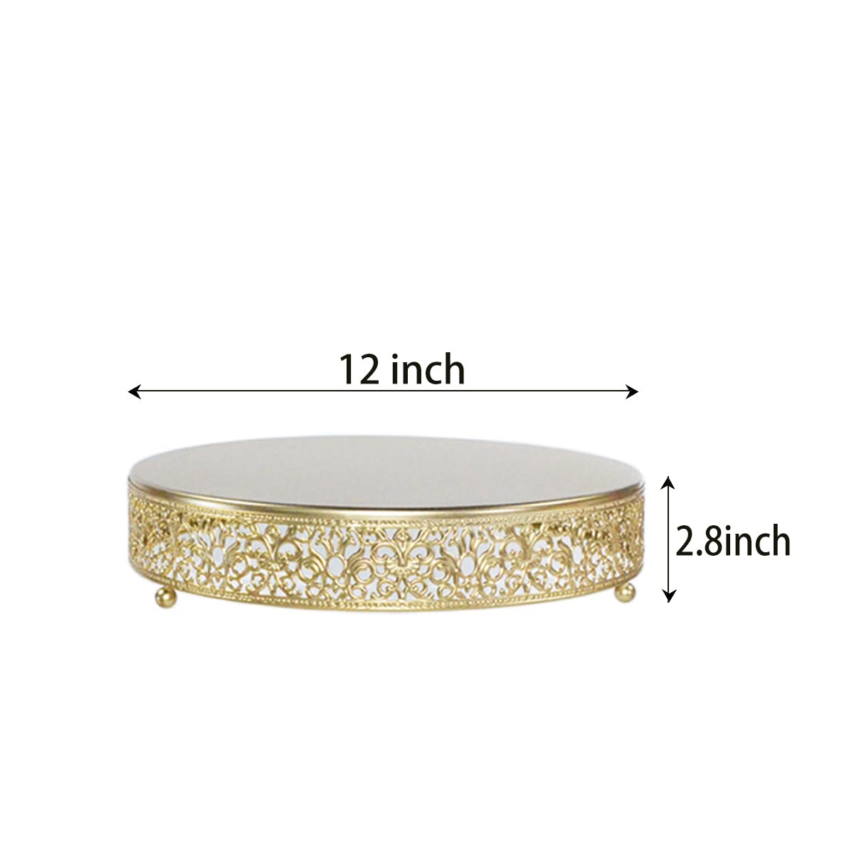 Feictpox Cake Stand, Metal Round Cupcake Dessert Stand Cake Display Holder Cookies Fruit Serving Tray Decor For Wedding Party Bi