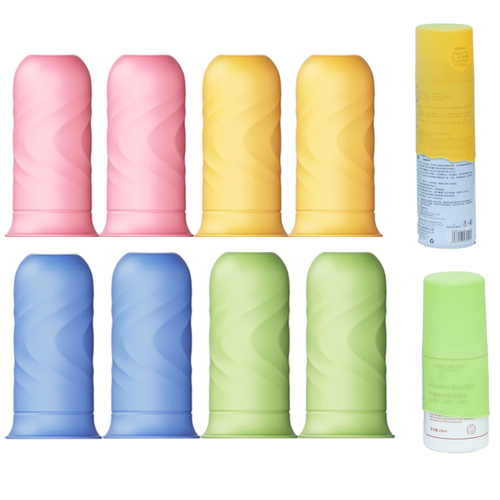 Nelshp Travel Bottle Covers For Toiletries Containers,8 Pack Silicone Sleeve For Travel Toiletry Bottles,Stretching Travel Acces