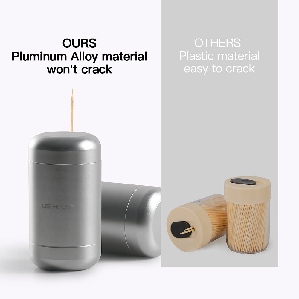 Bami-Lee House Toothpick Holder Dispenser,Toothpick Storage Container,Toothpick Dispenser For Home Aluminum Alloy