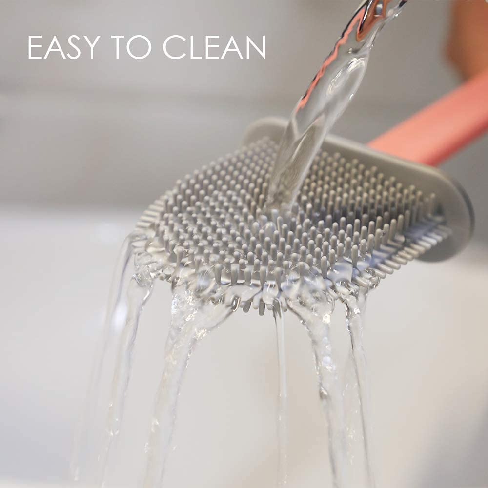 Roktry Toilet Brush And Holder Set For Bathroom, Flexible Toilet Cleaning Bowl Brush Head With Silicone Bristles, Compact Size F