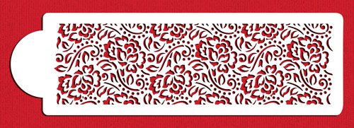 Designer Stencils Chantilly Lace 1 Cake Side Foodgrade Stencil, 3.8 X 13, Beige/Semi-Transparent