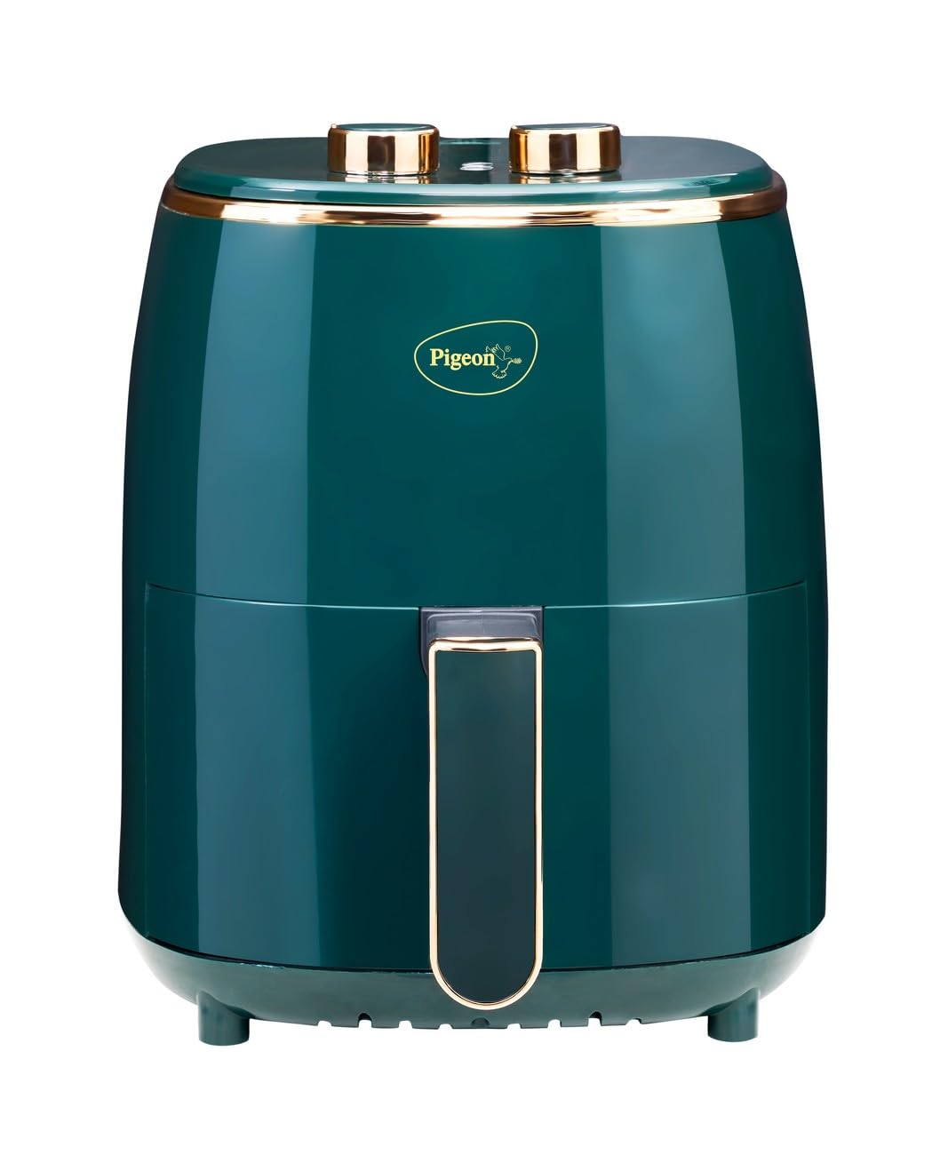 Pigeon Healthifry Manual Air Fryer, 360 High Speed Air Circulation Technology 1200 W With Non-Stick 4.2 Liter Basket- Green