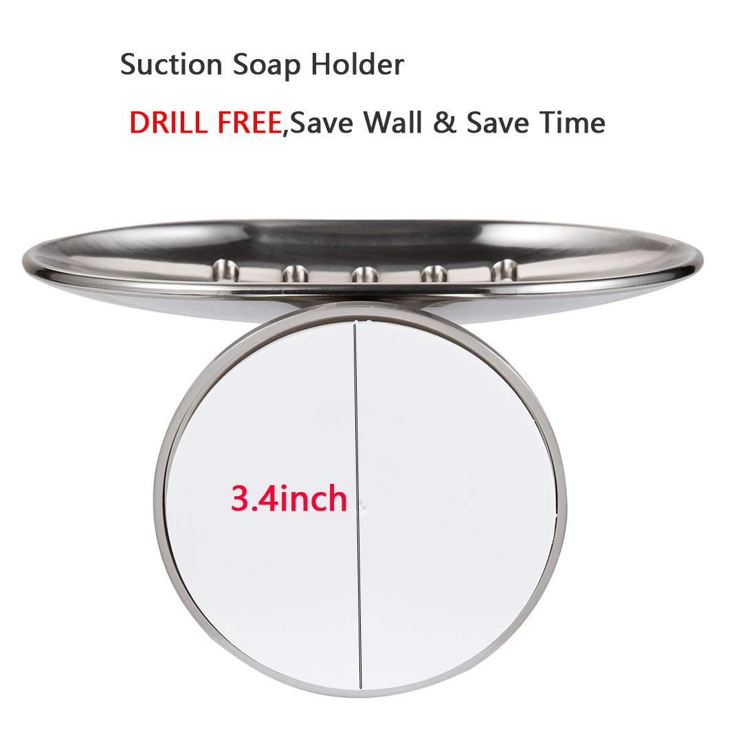 Jiepai Suction Cup Soap Dish Elegant Suction Cup Soap Holder Wall Mounted Soap Holder For Bathroom Kitchen