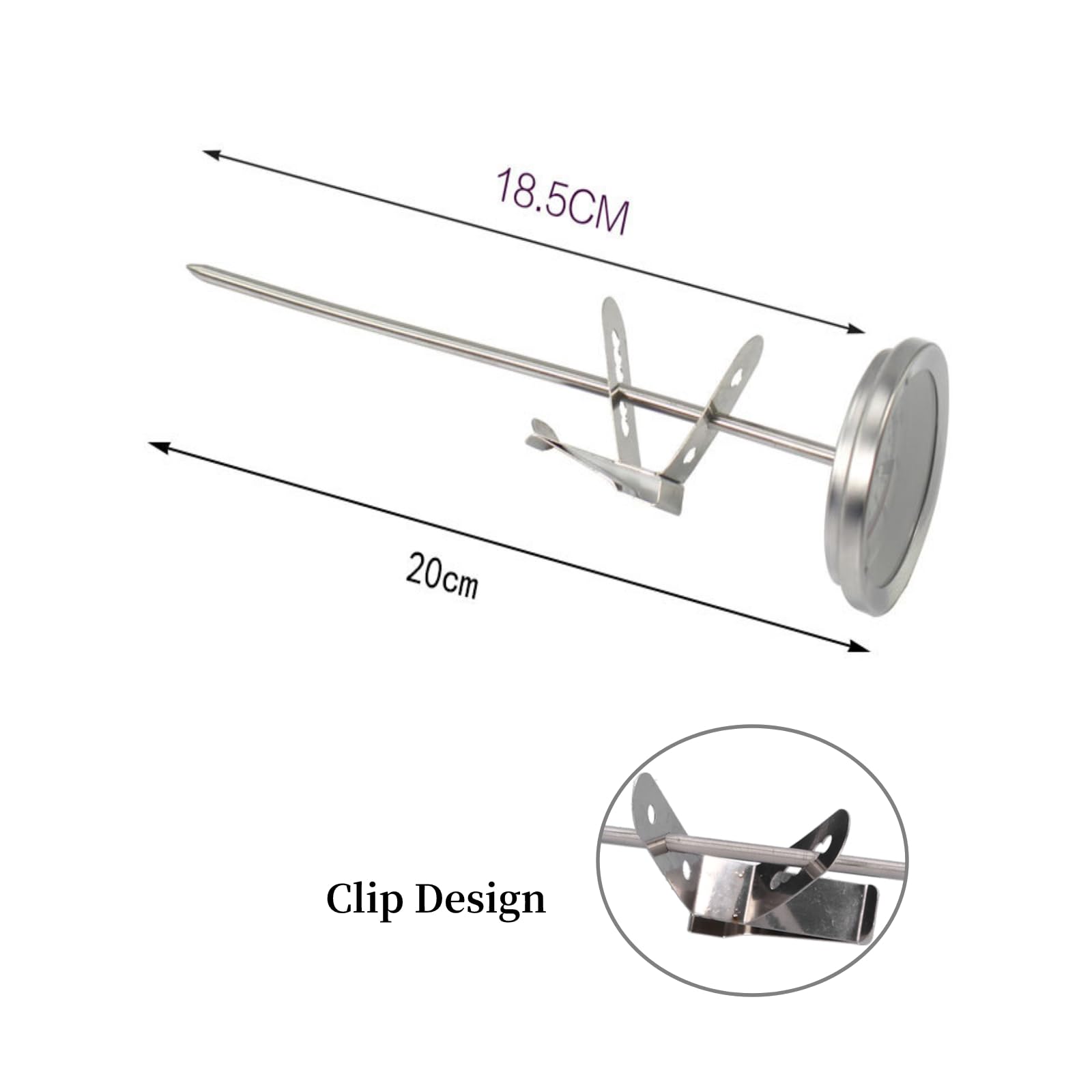 Stainless Steel Frying Thermometer Milk Tea Coffee Fryer High Temperature Thermostat For Turkey Bbq Grill Meat Oil Milk Yogurt T