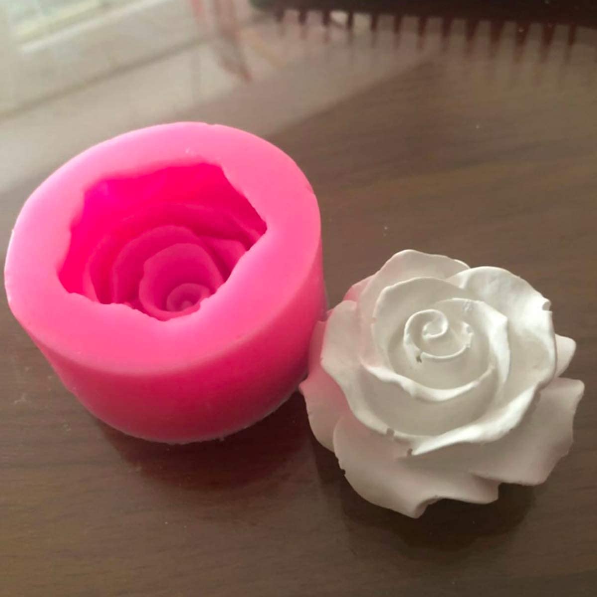 Beespring Flower Bloom Rose Shape Silicone Fondant Soap 3D Cake Molds Cupcake Jelly Candy Chocolate Decoration Baking Tool Mould