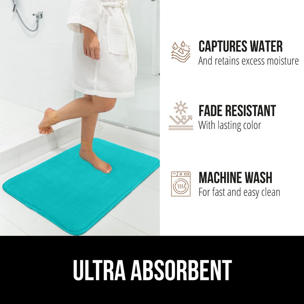 GORILLA GRIP Memory Foam Bath Rugs, Soft Absorbent Velvet Bathroom Mats, Durable Dots on Underside, Machine Washable Bathmat, Ca