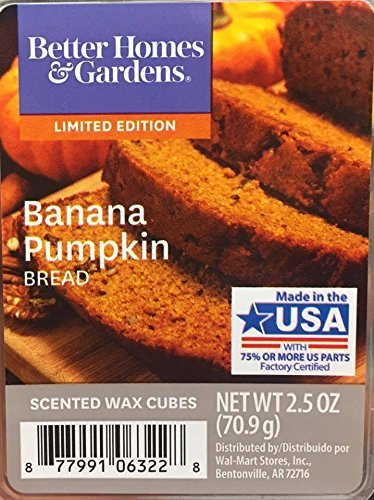 Better Homes and Gardens Banana Pumpkin Bread Scented Wax Cubes  NET WT 2.5 OZ