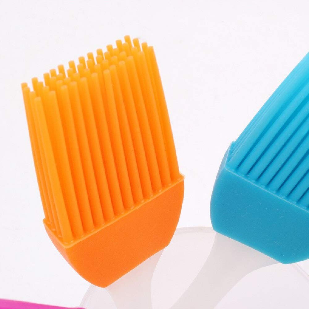 Bmg Silicone Basting Oil Dispenser Brush Use For Grill Barbecue Baking Pastry Multi Color (Silicone Pastry Brush 2 Pcs)
