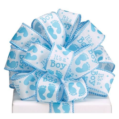 Burton and Burton 1452203#9 Thats My Boy Wired Satin Ribbon, Multicolor