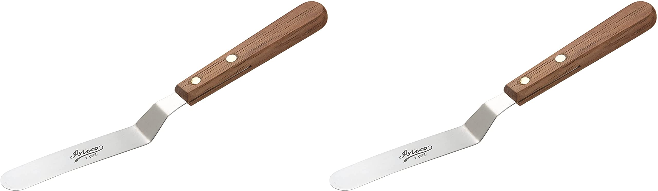 Ateco 1385 Spatula Icing Frosting Spreader Decorating Tool-Wood Handle, 2-Pack