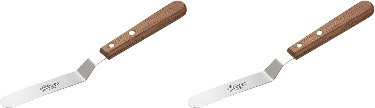 Ateco 1385 Spatula Icing Frosting Spreader Decorating Tool-Wood Handle, 2-Pack