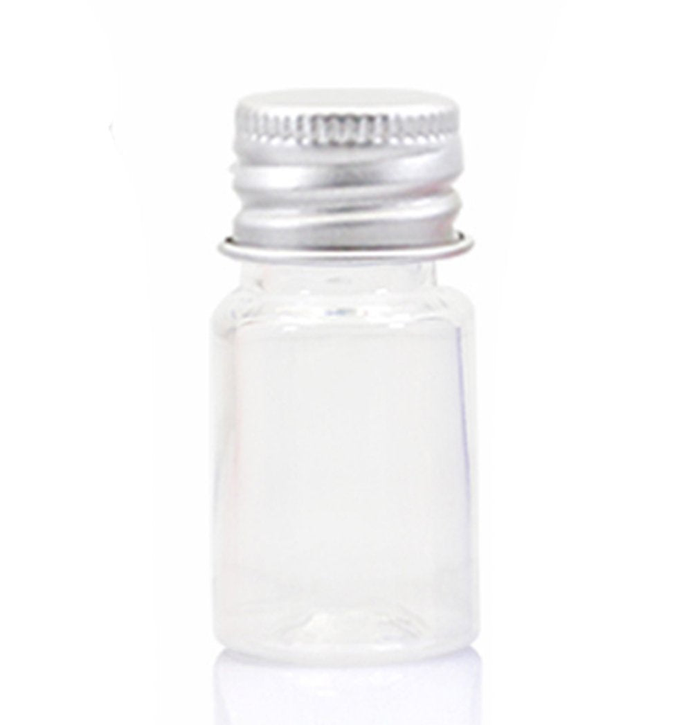 24Pcs 5Ml Empty Plastic Bottles Vials Tiny Jars Sample Bottle Mini Storage Container Case With Aluminum Screw Cap For Facial Cre