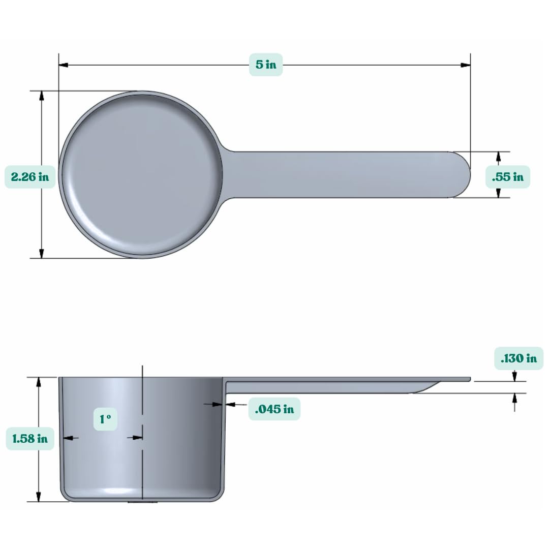 3/8 Cup (3 Oz.  6 Tablespoon  90 mL) Long Handle Scoop for Measuring Coffee  Pet Food  Grains  Protein  Spices and Other Dry Goods (Pack of 1)