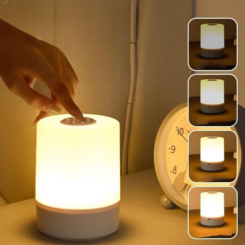 Desidiya Touch Control Led Night Table Lamp 3Color Brightness For Bedroom, Living Room & Study Room Cute Small Bedside Lamp For