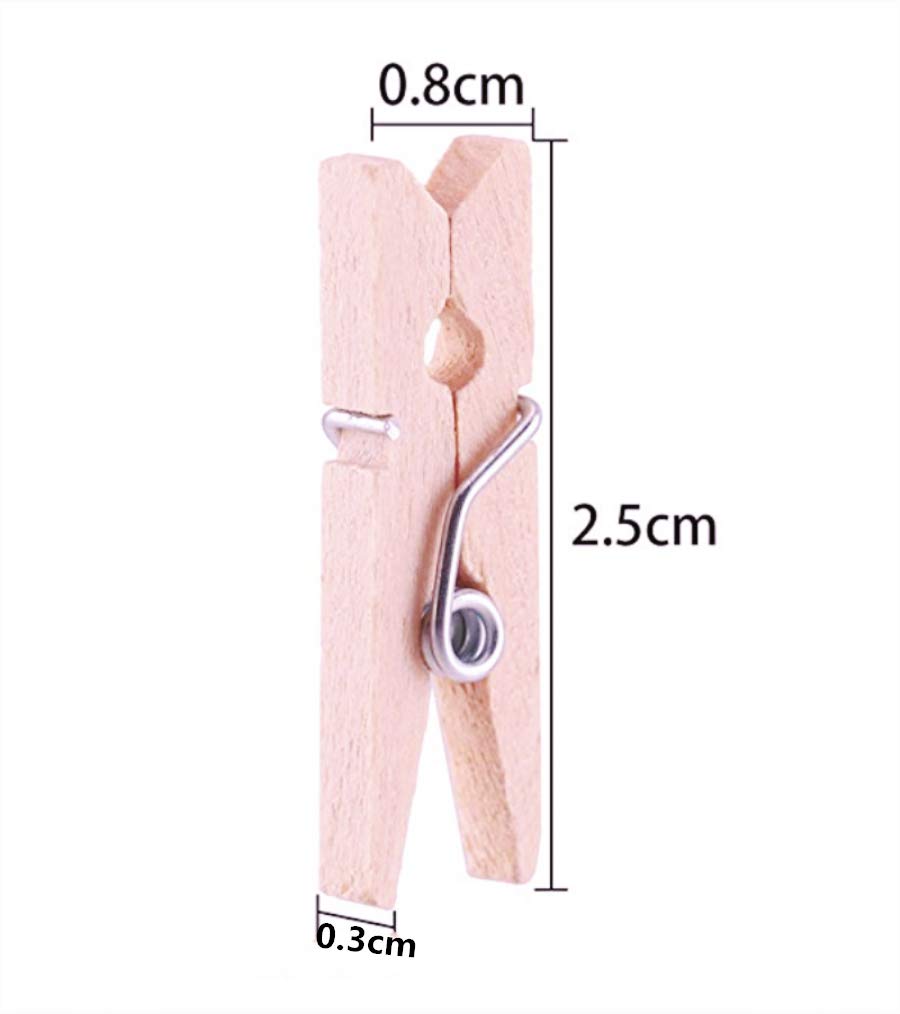 Cute Mini Wooden Clothes Pin Wedding Shower Decor Photo Clothespin With Jute Twine Green Pack 100