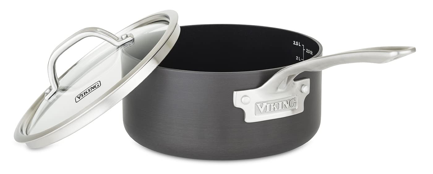 Viking Hard Anodized Nonstick Saucepan | 3-Quart, Gray