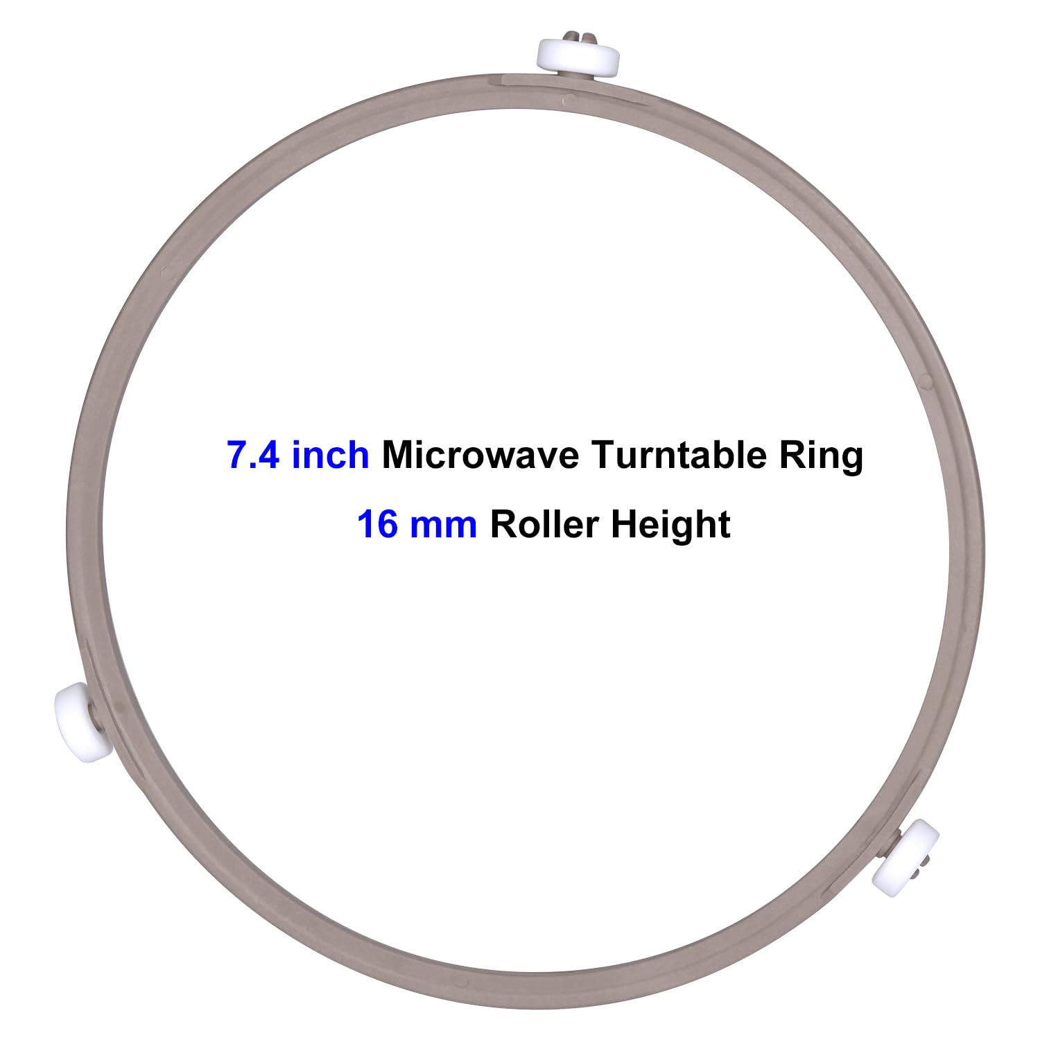 Jolaxy 7.4'' Microwave Turntable Ring with 16 mm Rollers  Microwave Oven Tray Support  Glass Plate Rotating Roller Ring  Ring Outer Diameter 7.4 inches (18.8 cm)  Roller Height 16 mm