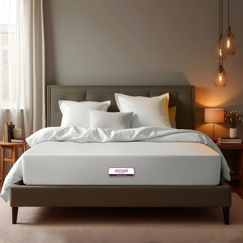 AMORE Essential 5 Inches Orthopaedic HR Foam Mattress | Queen Size (72x60x5) | Plush Support | CertiPURUS Certified | CertiGuar