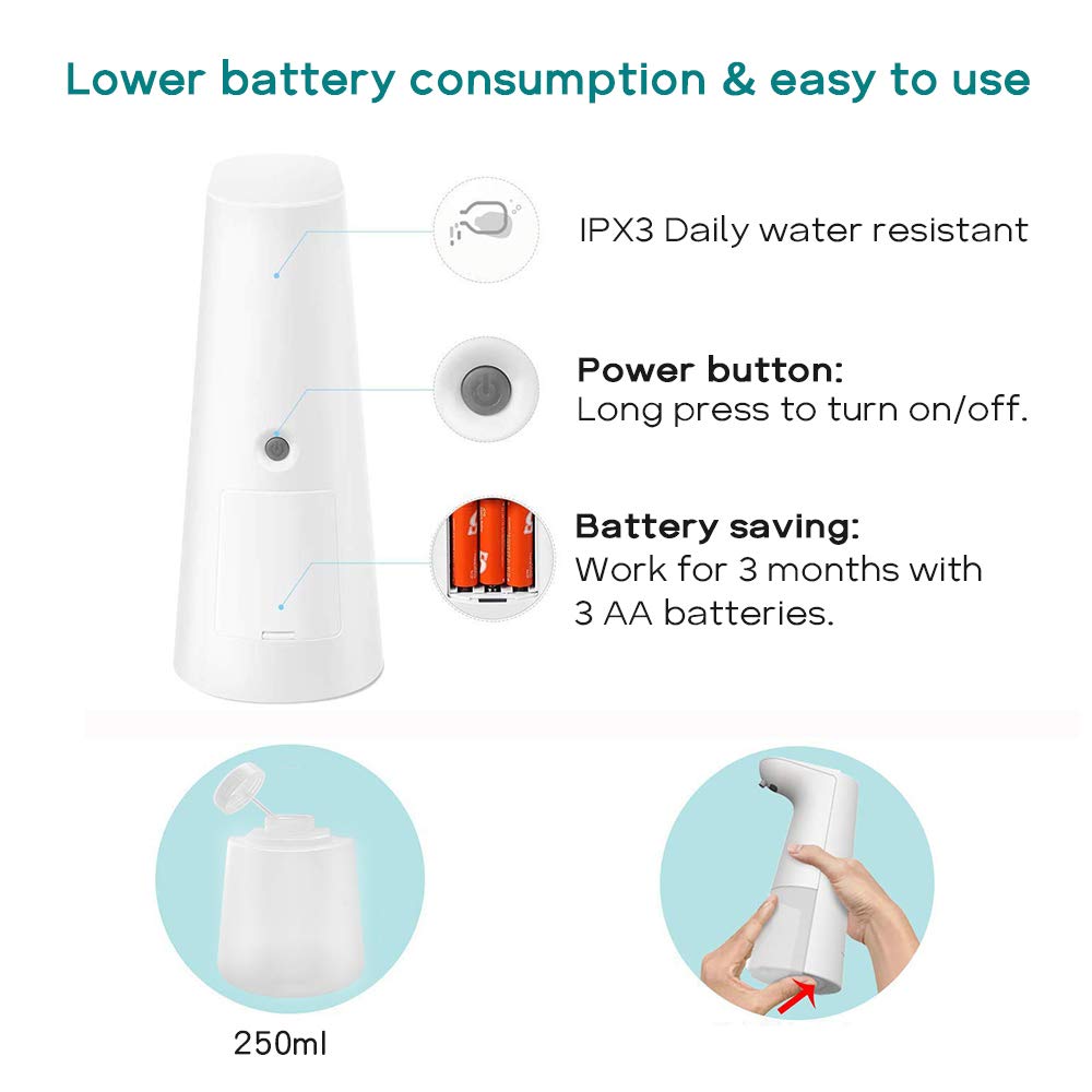 Laopao Soap Dispenser, Automatic Foaming Soap Dispenser Hand Free Countertop Soap Dspensers 240Ml Touchless Soap Pump For Kitche
