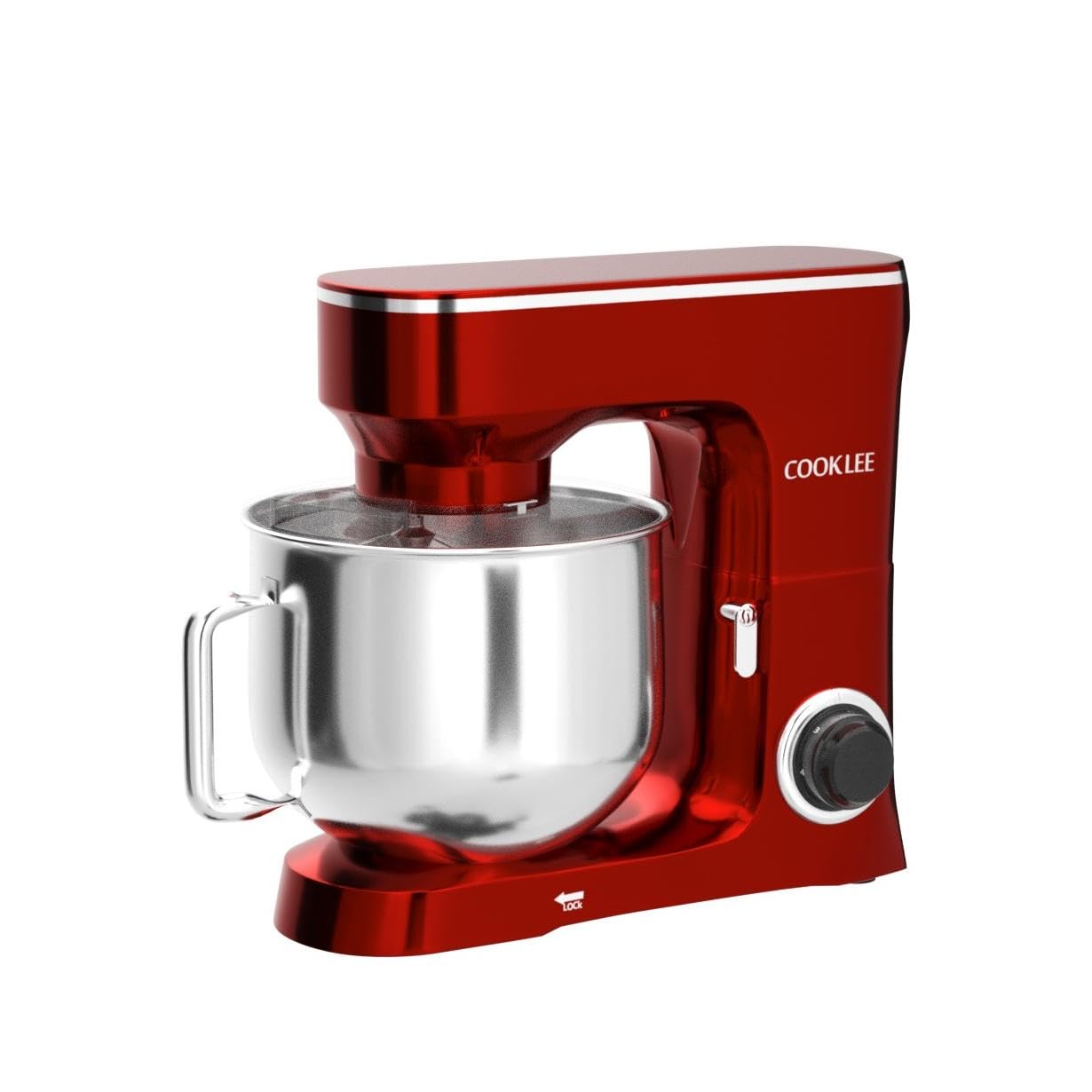 Cooklee Stand Mixer, 95 Qt 660W 10-Speed Electric Kitchen Mixer With Dishwasher-Safe Dough Hooks, Flat Beaters, Wire Whip  Pouri
